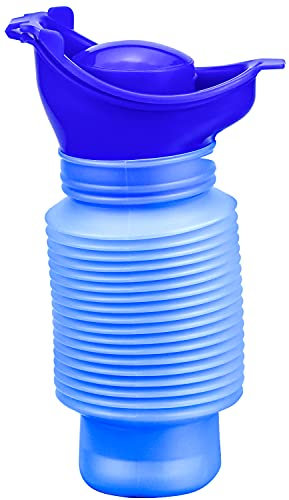 Mini Urinal 750ml, Universal Urinflasche für frauen, Herren & Kind, Urinente, Mobiltoilette, Notfall Reisetoilette, Schrumpfbares Urinflasche