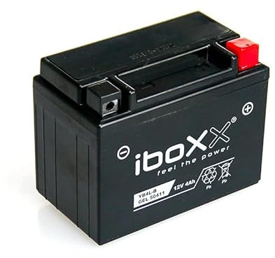 Motorrad Batterie YB4L-B GEL 12V kompatibel mit Aprilia Habana/Mojito 50 Custom, Bj. 2002-2004