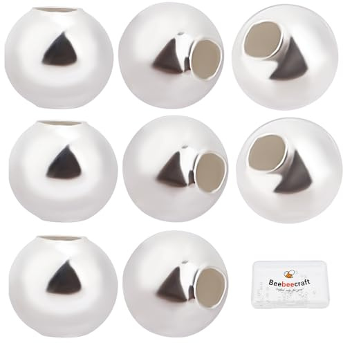 Beebeecraft 1 Box 50 Stück Silber Abstandsperlen 925 Sterlingsilber 3 mm Lose Perlen Für Armband Ohrring Halsketten Schmuckherstellung