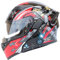 DXDRT Modulare, Hochklappbare Motorradhelme, Bluetooth-Vollgesichts-Straßen-Fahrradhelme, Doppelvisiere, DOT/ECE-Zugelassener Motorradhelm, Automatische Anrufannahme,Ninja,M