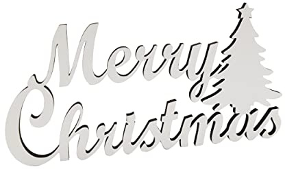 Deko-Schriftzug Merry Christmas – Weihnachten Weihnachts-deko aus Holz in weiß – 30cm