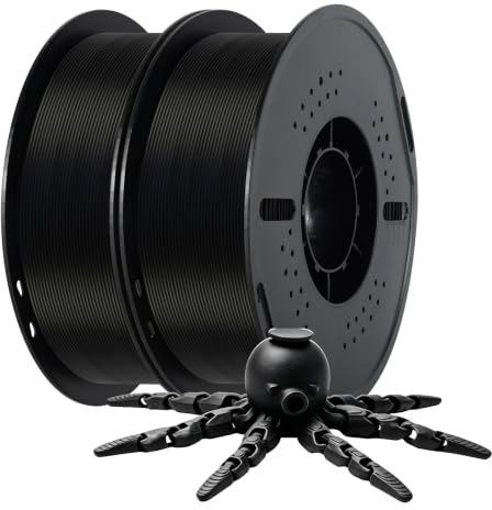 Kingroon PLA Filament 1.75mm for 3D Printer, Filament 3D Printing Materials, 2KG 3D Filament Dimensional Accuracy ±0.02mm,3D Printer Filament PLA with Spool Wound Neatly, 2 Roll Black