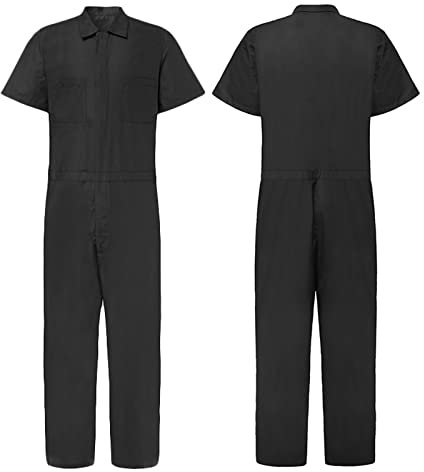 Caxndycing Herren Everyday Coveralls Latzhose Komplett Einteiler Overall Baumwolle Arbeiter mechanisch bequem Kurzarm-Overall Arbeitsoverall Mechanisch Jumpsuit Overall mit vielen Taschen