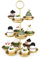 WVOPIAHY Etagere,3 Etagen,rund,Cupcake,Keks,Obst, Muffin,Servierständer,Metall,Gold,1 Stück(DIY freie Kombination aus 3-stöckig,2-stöckig,1-stöckig)