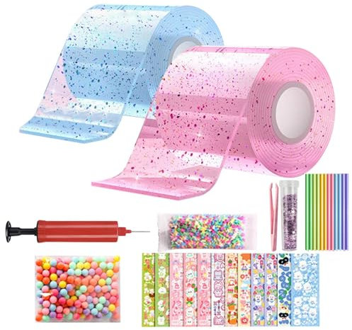 Nano Bubble Tape Toy, Nano Tape Bubbles Set, Blowing Bubble Tape, Nano Klebeband, Nano Klebeband Bubble Für Kinder, Craft Blow Bubbles, Bubble Tape Toy Kit Mit Pailletten Aufkleber