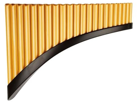 22 Pipes PanFlute With G Key Plastic Pan Flute Music Instrument Tunable Panpipes (Color : Right -GOLD)