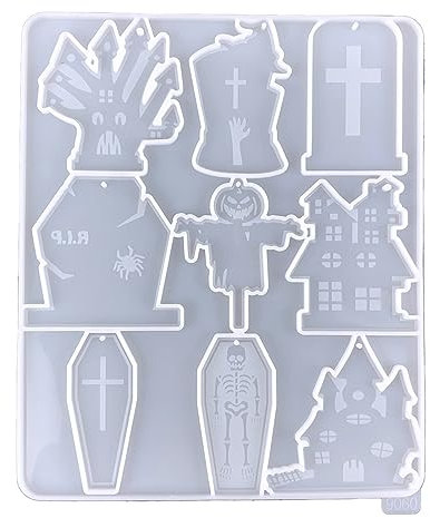 BABYVIVA Schlüsselanhänger, Halloween, Sarg, Ornamente, Harzguss, Silikonform, Frau, Schlüsselanhänger, dekorativer Anhänger, Schmuckform für Bastelarbeiten