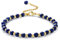 Adramata Bracelet Pierre Naturelle Femme Bracelets en Pierre Naturelle de 5MM Bracelet de Perles en Acier Inoxydable de 3MM Bracelets Plaqués Or Bracelet Bohème en Cristal Bracelet pour Femme Cadeau