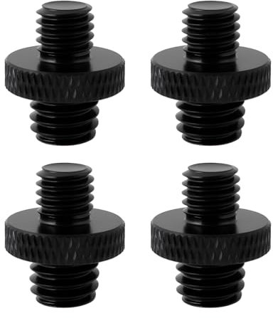 The Lord of the Tools 4Pcs 3/8 Male to M8 Male Tripod Thread Adapter Aluminum Mounting Connector for Camera Equipment