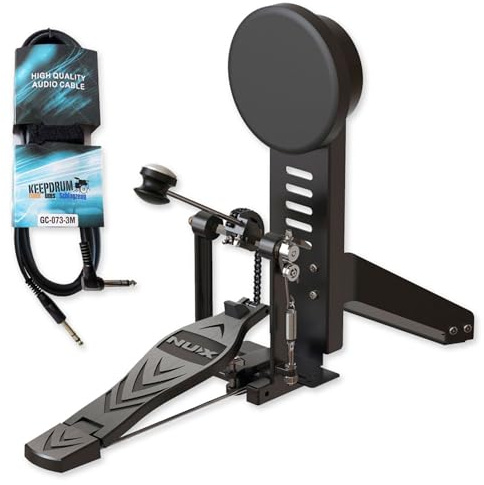 Bass Drum Kick Pedal with E-Drum Kick Pad and Cable