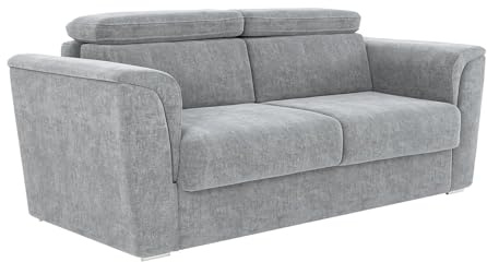 Vente-unique - Schlafsofa 3 Rizora - Polyester - grau