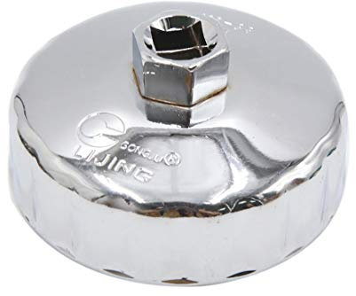 sourcing map 18 Flöten 86mm Ölfilterschlüssel Rostfreier Stahl Ölfilterkappen Satz Ölfilter-Werkzeug Silber