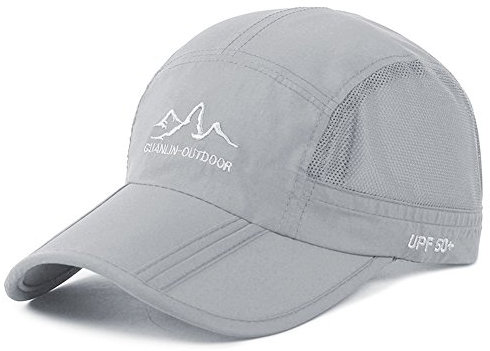 Estwell Sport Trucker Cap Baseballmütze Hut Faltbarer Verstellbar UV Schutz Basecap Baseball Kappe für Damen und Herren (A-hell grau)