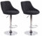 CLP 2er Set Barhocker Lazio Mit Stoffbezug I Höhenverstellbarer Und Drehbarer Hocker Mit Fußstütze In Chrom-Optik, Farbe:schwarz