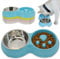 Hifrenchies Dog Slow Eating & Drinking Bowl,Stainless Steel Interactive Slow Feed Dog Bowl for French Bulldog,Slow Down Eating Eco-Friendly pet Bowl for Frenchie (Blue)