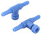 2 pcs Blue Plastic Aquarium Fish Tank 2 Way Air Flow Lever Pump Control Valves