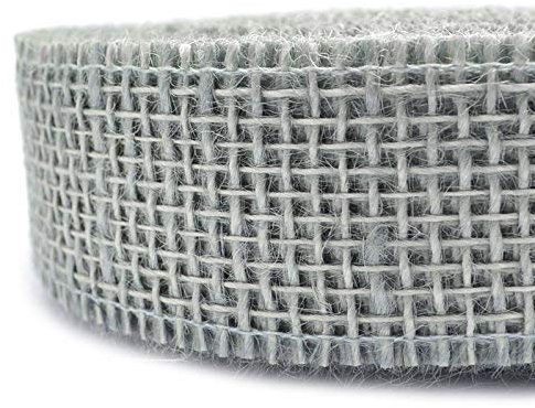 25 m x 40 mm Dekoband JUTE GRAU Hellgrau Juteband Geschenkband 4 cm Gitterband Schleifenband aus Naturjute nachhaltig Weihnachten Deko Geburtstag Geschenkverpackung