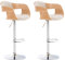 CLP 2er Set Barhocker Kingston Mit Stoffbezug Und Hochwertiger Polsterung I Höhenverstellbare Barstühle Mit Drehbaren Sitzen, Farbe:Natur/Creme