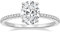 Zakk Damen Ringe Silber 925 Verlobungsringe 3CT Oval Zirkonia Solitärring Versprechen Ring Eheringe Trauringe (Silber,51 (16.2))