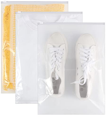 40Pcs Reusable Ziplock Bags, 40 x 30cm Travel Clothes Bags Transparent Large Storage Bag Plastic Seal Clothes Bags for Clothes, Shoes, Cosmetics