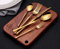 DAFFODILY Besteck Set. Gehämmertes 18/10 Edelstahl Essbesteck. Spiegel-Finish, ultra-scharfes Steakmesser, spülmaschinenfest. (Talin Gold, 20 Pcs)