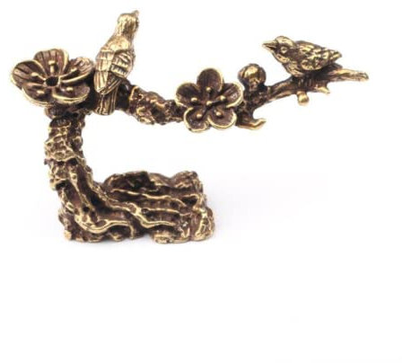 XIALON Copper Art Rhododendron-Vogel, reines Messing, kreative kleine Ornamente, Retro