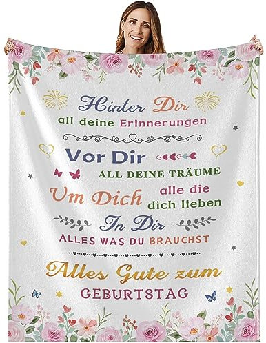MAST DOO Geburtstagsgeschenk für Frauen, Geburtstagsgeschenk für Mädchen, Geschenke für Beste Freundin Schwester Ehefrau Mama Oma Geburtstag Geschenkideen, Flauschige Kuscheldecke 150x200cm