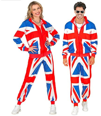 W WIDMANN MILANO Party Fashion - Disfraz de chándal, motivos, EE. UU., atuendo de los años 80, chándal para carnaval y fiestas