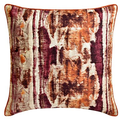 The HomeCentric Dekorativ Rosa Kissen Überzüge,2 Stück, 65x65 cm Baumwolle Kissen, Kissenhülle mit Ikat, Bedruckt und gesteppt, Ikat Kissen, Zeitgenössisch Kissen Überzüge - Ikalto