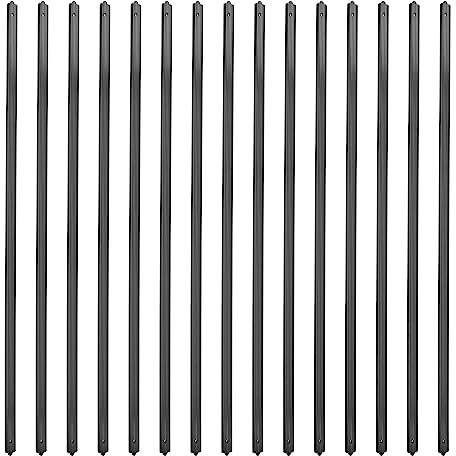 32-1/4 Zoll Flache Gerade Aluminium Deck Baluster mit Schrauben, 50-Pack Gerillte Veranda Geländer, Baluster Deck Geländer für Treppe, Deck und Treppengeländer, Mattschwarz