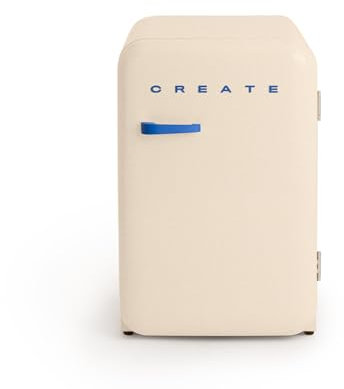 CREATE / RETRO FRIDGE 83.5 COBALTO/Frigorífico blanco roto maneta azul cobalto / 98W, bajo consumo, 2 estantes, regulador temperatura, botellero, 56x54x84cm