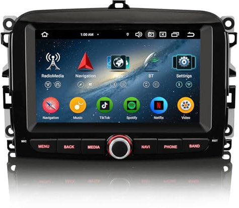 GONFEN 7 pollici 8-Core 4GB RAM+64GB ROM Android 13 Autoradio per Fiat 500L 2012-2017 con Bluetooth 5.0 Navigatore GPS Carplay senza fili Android Auto Schermo tattile WiFi 4G DAB+ FM RDS DSP Canbus
