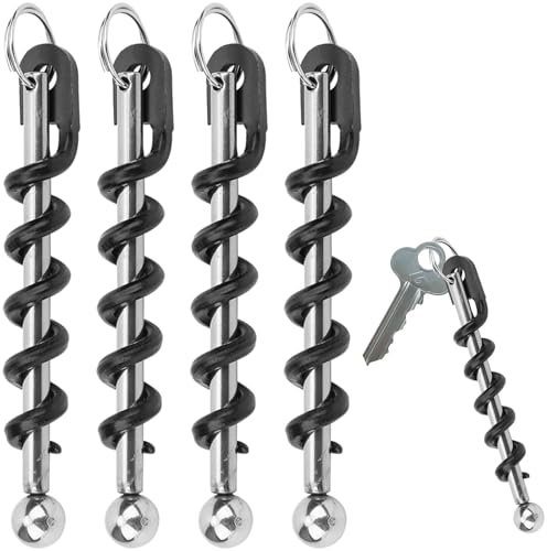 MUYAPAY 4 Piezas Sacacorchos Portallaves, Mini Abridor de Vino llaveros, Portátil Abridor de Botellas, Descorchador de Vino Porta Chaves, para Picnics, Campamentos y Fiestas
