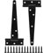 Domira 200mm (8) T Hinges with Screwsblack Door Hinges for Shed Doors Wooden Gates, Garden Gates, Internal Door, Cupboards, Barn Doors & More - Durable & Rustproof