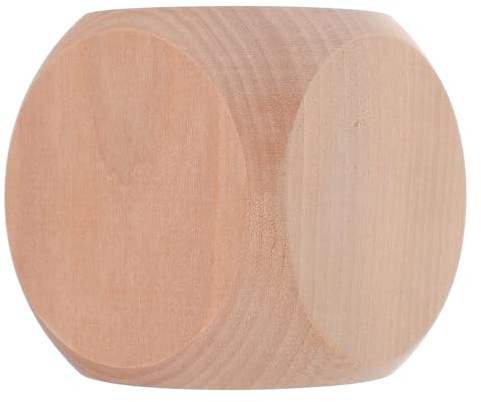 FUNOMOCYA Großer Blanker Holzwürfel für DIY Bastelprojekte Sechseitiger Würfel für Trinkspiele Brettspiele und Halloween Partys Vielseitiger Spielstein zum Bemalen und Gestalten