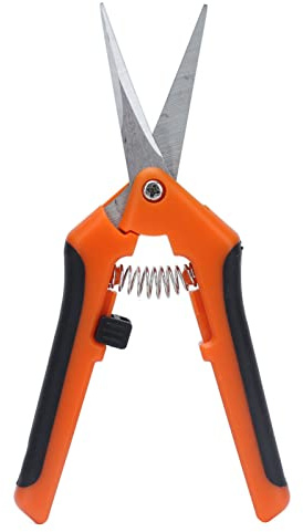 ANKROYU Professionelle Gartenschere, 6,5 Zoll, federbelastete Gartenschere mit Komfortgriff-Edelstahlklingen für die Gartenarbeit, Trimmen von Blumen, Pflanzen, Sträuchern (Orange)