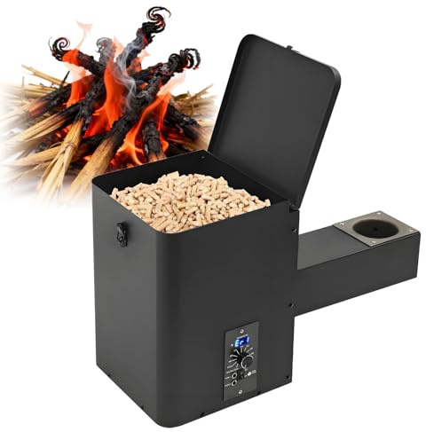 Digitaler Pelletsmoker mit automatischer Zündung und Temperaturregler, vertikale Hopper-Baugruppe zum Grillen, Digitalanzeige-Funktionalität