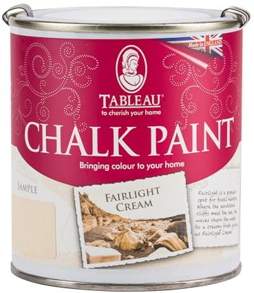 Tableau Chalk Paint, Fairlight Cream Colour, Water-Based, Silicone-Free, Furniture Paint, Home Decor Projects, 1L