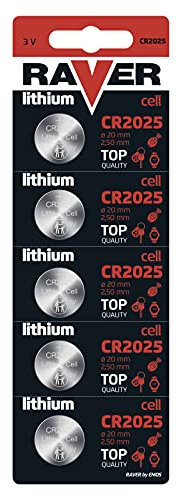 EMOS Raver Cell Lithium Batterien Knopfzelle CR2025 | 3 V | 5 Stück | Kapazität 150 mAh
