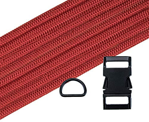 Paracord Planet Dog Collar DIY Kit - Parachute Rope Dog Collar - 550 Paracord 5/8 Buckle and 3/4 D Ring - Black & Silver Metal Hardware - Multiple Color Options Available - EBOOK How To Available