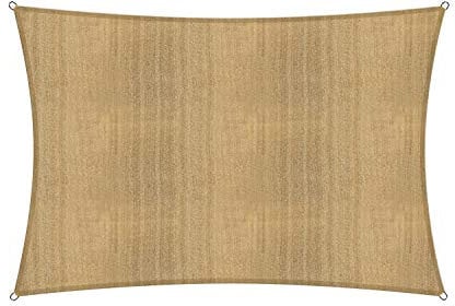 Lumaland Sunsail Rectangular 2 x 3 Metros | Protección Solar Resistente a la Intemperie Incl. Cuerdas de sujeción | Terraza, jardín y balcón, Tejido de Vela HDPE, protección UV [Arena]
