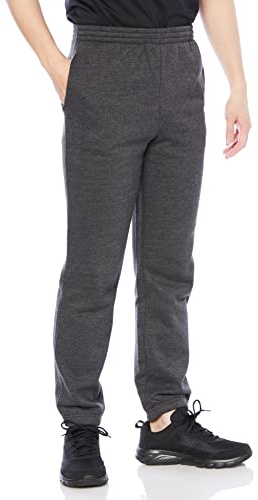 Amazon Essentials Men's Closed Bottom Fleece Joggers (Available in Big & Tall), Medium Grey Heather, L