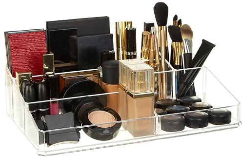 Premier Housewares 9 Compartment Cosmetics Organiser, Clear, 21 x 33 x 9 cm