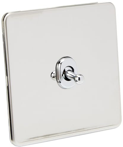 Knightsbridge SF1TOGPC Screwless 10A 1G 2-Way Toggle Switch - Polished Chrome
