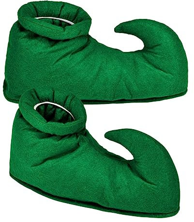 Horror-Shop Gartenzwerg & Elf Schuhüberziehen Grün als Kostümzubehör für Fasching