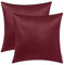 Brawarm Kissenbezüge aus Kunstleder, Leder-Kissenbezüge, einfarbig, für Couch, Bett, Sofa, Garten, Zuhause, dekorativ, Burgunderrot, 45,7 x 45,7 cm, 2 Stück