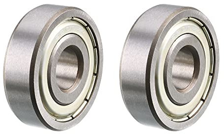 sourcing map 2stk Rillen Kugellager 6200ZZ 10mmx30mmx9mm Chrom Lager Abgedichtet