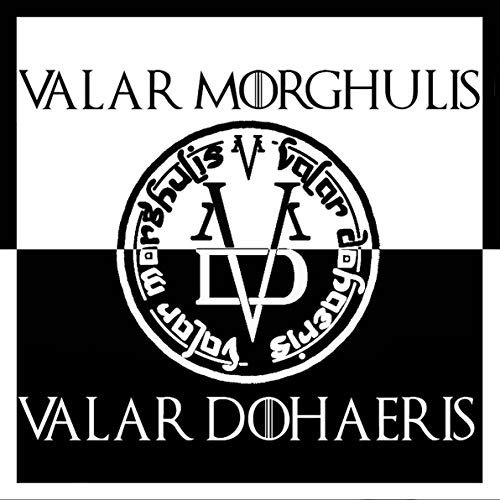 THELITTLESTICKER Valar Morghulis - Valar Dohaeris, Game of Thrones H. 10 cm, Aufkleber für MacBook, Snowboard, Roller, Motorrad, Auto, iPad, Laptop, PC, Spielekonsole