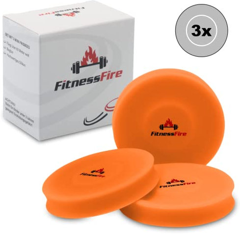 3er Set Mini Frisbee - Die kleine Frisbee fliegt über 60 Meter weit - Die Neue Trendsportart - Alternative zur gewöhnlichen Frisbeescheibe – Schwimmt im Wasser (Neonorange)