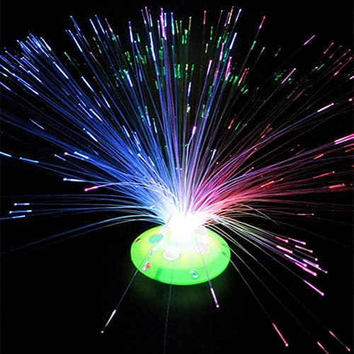 Vektenxi Colour Changing Fibre Optic Fountain Night Light Calming Lamp Random Color Durable and Useful